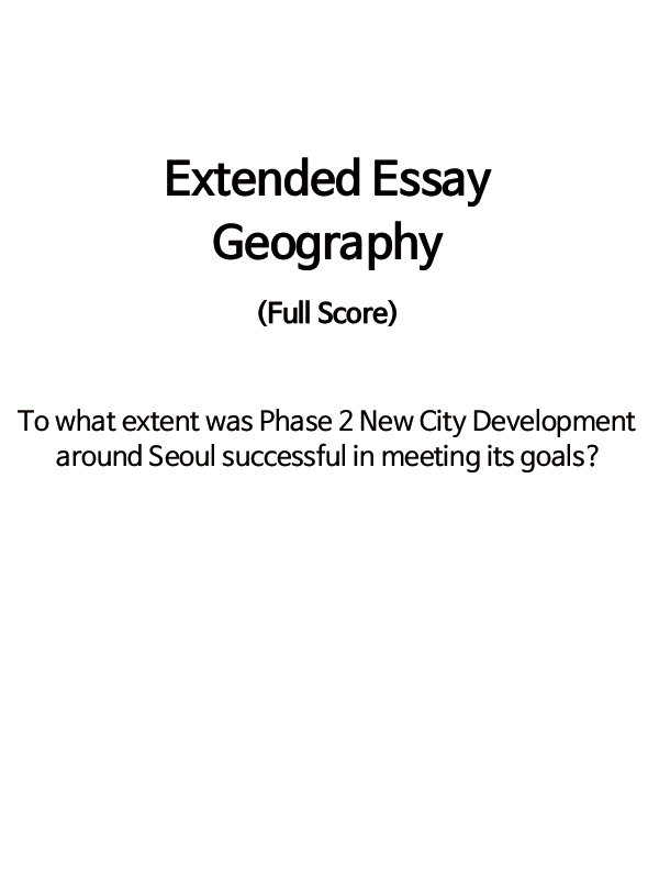 Extended Essay Geography 2 얼라이언스 에듀 (Alliance Edu)