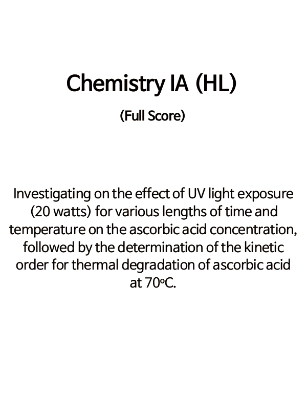 IA: Chemistry HL #1